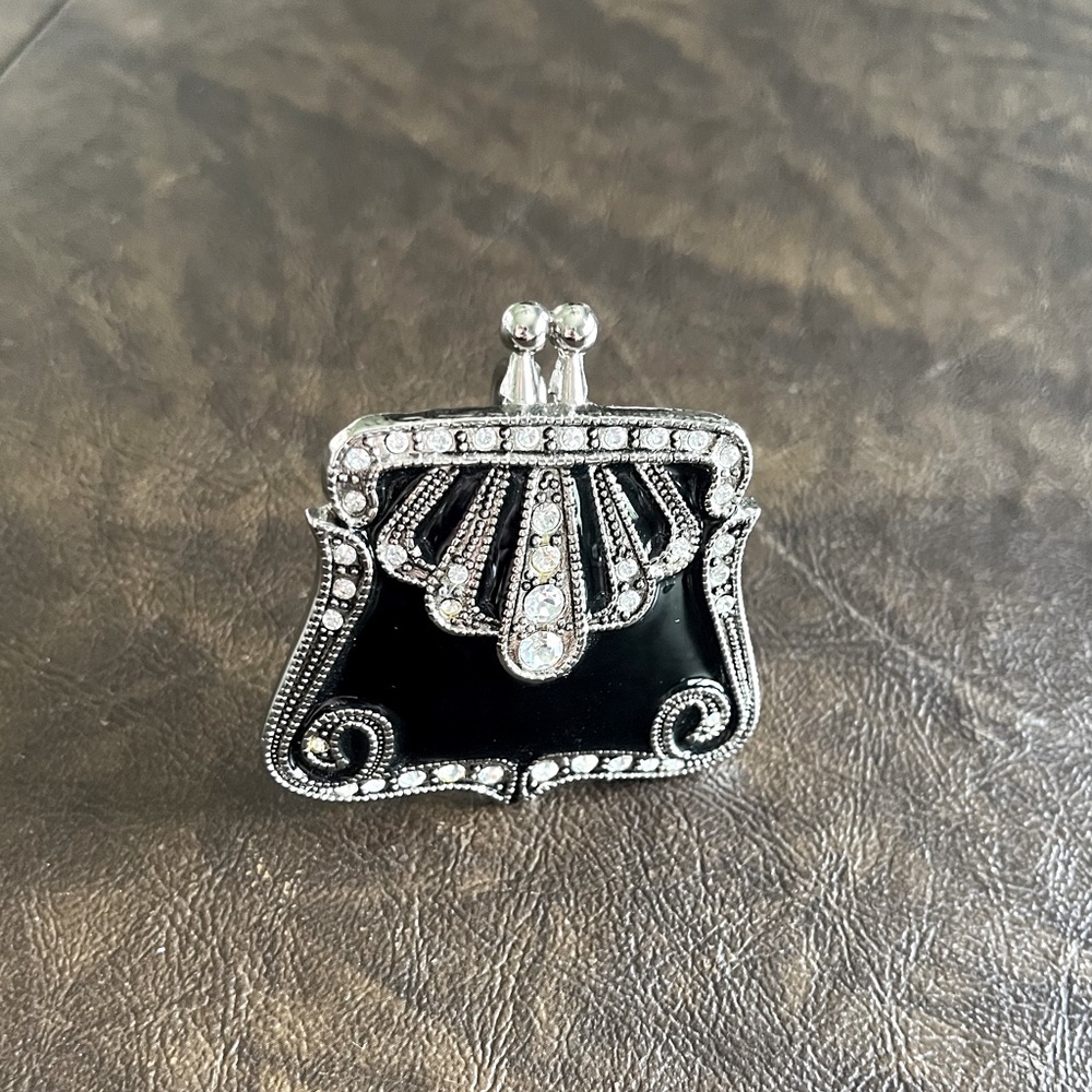 Enamel Rhinestone and Silver Belt Buckle - Picture 2 of 7